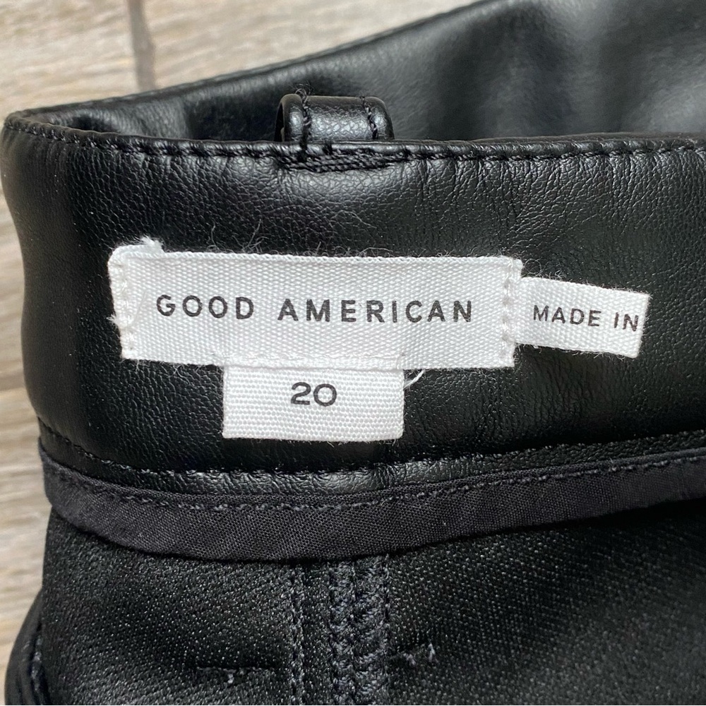 Good American 20 Black Faux Leather Pants - Picture 4 of 13
